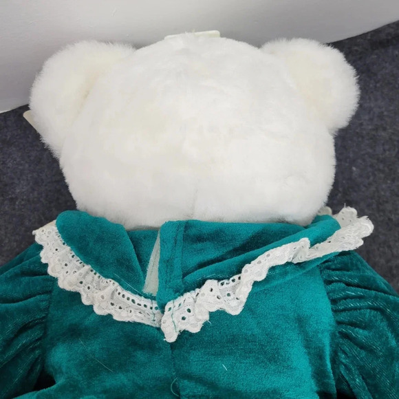 "Vintage T.L. Toys Loveable Holiday Friends Christmas Bear White Plush Girl Bear - Picture 4 of 15
